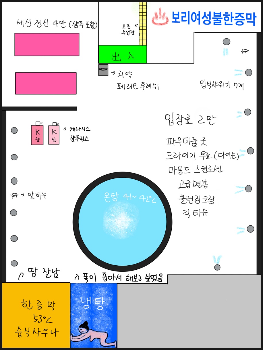 강남여성전용사우나 보리여성불한증막 후기